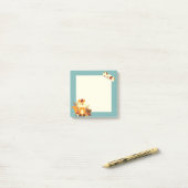 かわいい秋の時間キツネ3" x 3"後it®ノート ポストイット (デスク上)