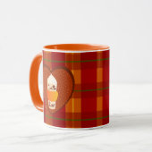 かわいい秋の格子柄オレンジカボチャスパイスラテラブ マグカップ (正面左)