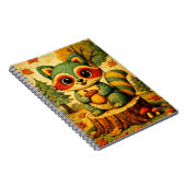 かわいい秋の森のラッコとどんぐり ノートブック (右側)