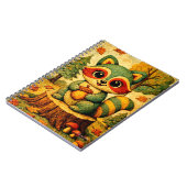 かわいい秋の森のラッコとどんぐり ノートブック (左側)