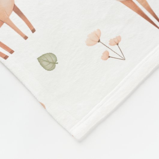 かわいい秋の森の動物子供部屋 フリースブランケット (角)