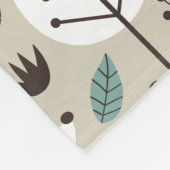 かわいい秋の森林動物パターン フリースブランケット (角)