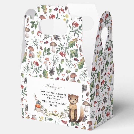 かわいい秋の森 |赤ちゃんシャワーのお気に入り フェイバーボックス (オープン)