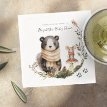 かわいい秋の森 |赤ちゃんシャワーナプキンス