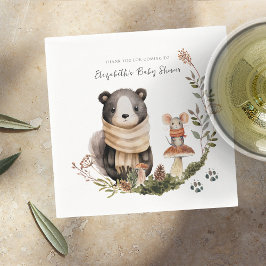 かわいい秋の森 |赤ちゃんシャワーナプキンス スタンダードカクテルナプキン