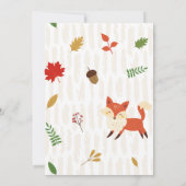 かわいい秋の楽しい森の動物たちの子供の誕生日 招待状 (裏面)