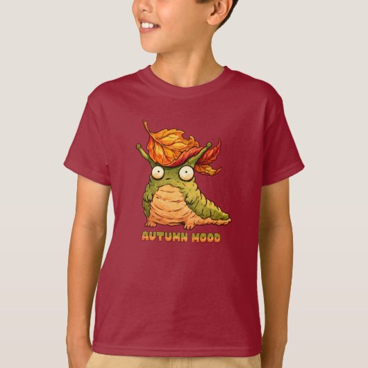 かわいい秋の気分ナメクジ パーカー Tシャツ (正面)