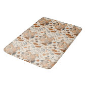 かわいい秋の熊と森の葉柄 バスマット (アングル)