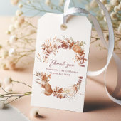 かわいい秋の狐とカボチャのベイビーシャワー ありがとう ギフトタグ