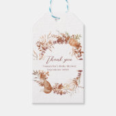 かわいい秋の狐とカボチャのベイビーシャワー ありがとう ギフトタグ (正面)