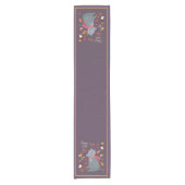 かわいい秋の狼とカスタム文字 ショートテーブルランナー (正面)