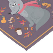 かわいい秋の狼とカスタム文字 ショートテーブルランナー (コーナー)