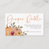 かわいい秋の秋かぼちゃおむつラッフルベビーシャワー エンクロージャーカード (正面)