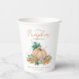 かわいい秋の秋フローラカボチャ素朴赤ちゃんシャワー 紙コップ