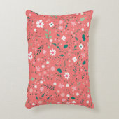 かわいい秋の花イラストレーション花柄 アクセントクッション (正面(垂直))