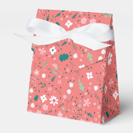 かわいい秋の花イラストレーション花柄 フェイバーボックス (正面サイド)