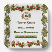 かわいい秋の落ち葉と実のウェディングシャワー ペーパープレート (正面)