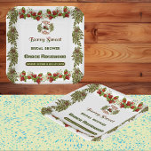 かわいい秋の落ち葉と実のウェディングシャワー ペーパープレート