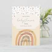 かわいい秋の虹パステルカラーズパターン 招待状 (スタンド正面)