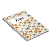 かわいい秋の蝶リボン柄 ノートブック (右側)