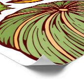 かわいい秋の要素ハンドドロー ポスター (角)