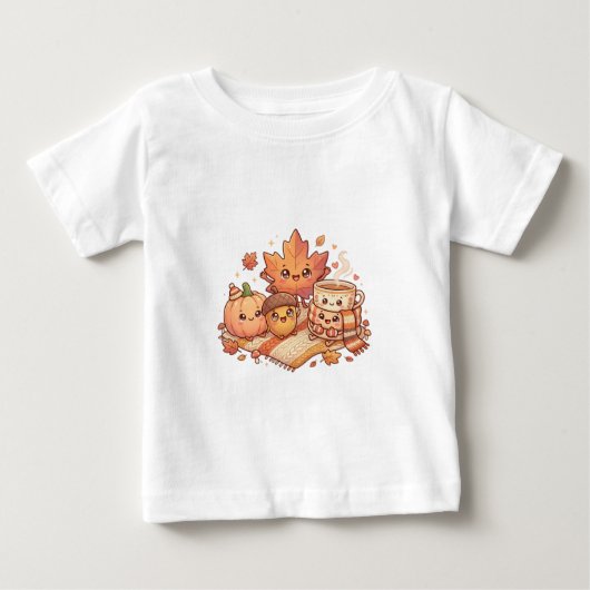 かわいい秋の赤ちゃんTシャツ ベビーTシャツ (正面)