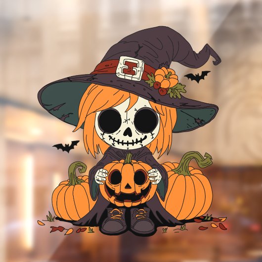 かわいい秋の魔女 ウィンドウサイン (シート2)