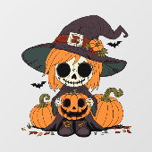 かわいい秋の魔女 ウィンドウサイン (シート)