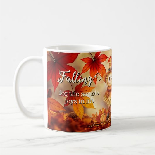 かわいい秋の魔法リーフ感謝祭 コーヒーマグカップ (左)