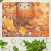 かわいい秋の鳥秋 キッチンタオル (折り畳み)