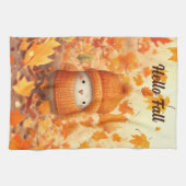 かわいい秋の鳥秋 キッチンタオル (横)