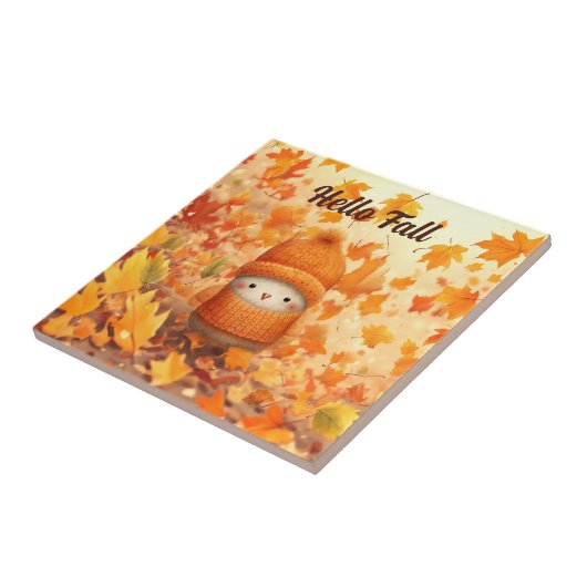 かわいい秋の鳥秋 タイル (側面)