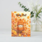 かわいい秋の鳥秋 ポストカード (スタンド正面)