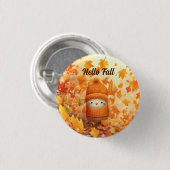 かわいい秋の鳥秋 缶バッジ (正面&裏面)