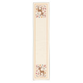 かわいい秋の鹿とカスタムテキスト ショートテーブルランナー (正面)