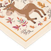 かわいい秋の鹿とカスタムテキスト ショートテーブルランナー (コーナー)