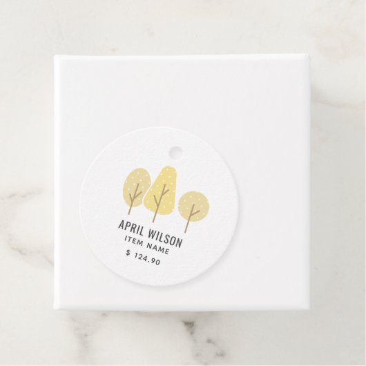 かわいい秋の黄色の木トリオ造園価格 フェイバータグ (インサイチュ)