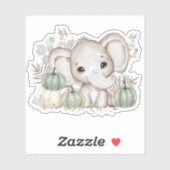 かわいい秋エレファントカボピンズビニールキスカット シール (シート)