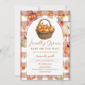 かわいい秋カボチャ地元で育った市場の赤ちゃんシャワー 招待状 (正面)