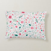 かわいい秋カラフルの花図解入りの、写真付きの柄 アクセントクッション (裏面)