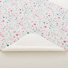 かわいい秋カラフルの花図解入りの、写真付きの柄 シェルパブランケット