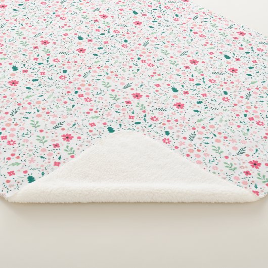 かわいい秋カラフルの花図解入りの、写真付きの柄 シェルパブランケット (3/4)