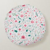 かわいい秋カラフルの花図解入りの、写真付きの柄 ラウンドクッション (裏面)