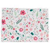 かわいい秋カラフルの花図解入りの、写真付きの柄 ラージペーパーバッグ (裏面)