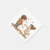 かわいい秋キッズ スタンダードカクテルナプキン (角)