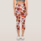 かわいい秋キツネカボチャacornメープルリーフウォーターカラー カプリレギンス (裏面)