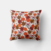 かわいい秋キツネカボチャacornメープルリーフウォーターカラー クッション (裏面)