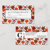 かわいい秋キツネカボチャacornメープルリーフウォーターカラー 予約カード (正面/裏面)