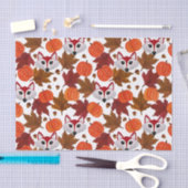 かわいい秋キツネカボチャacornメープルリーフウォーターカラー 薄葉紙 (クラフト)