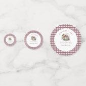 かわいい秋グリーン&プラムカボチャをテーマにした赤ちゃんシャワー コンフェッティ (裏面)